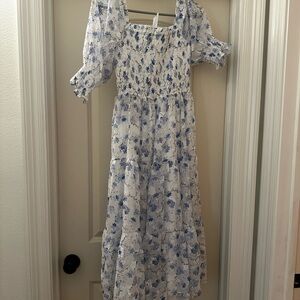 Floral Blue and White Women's Dress